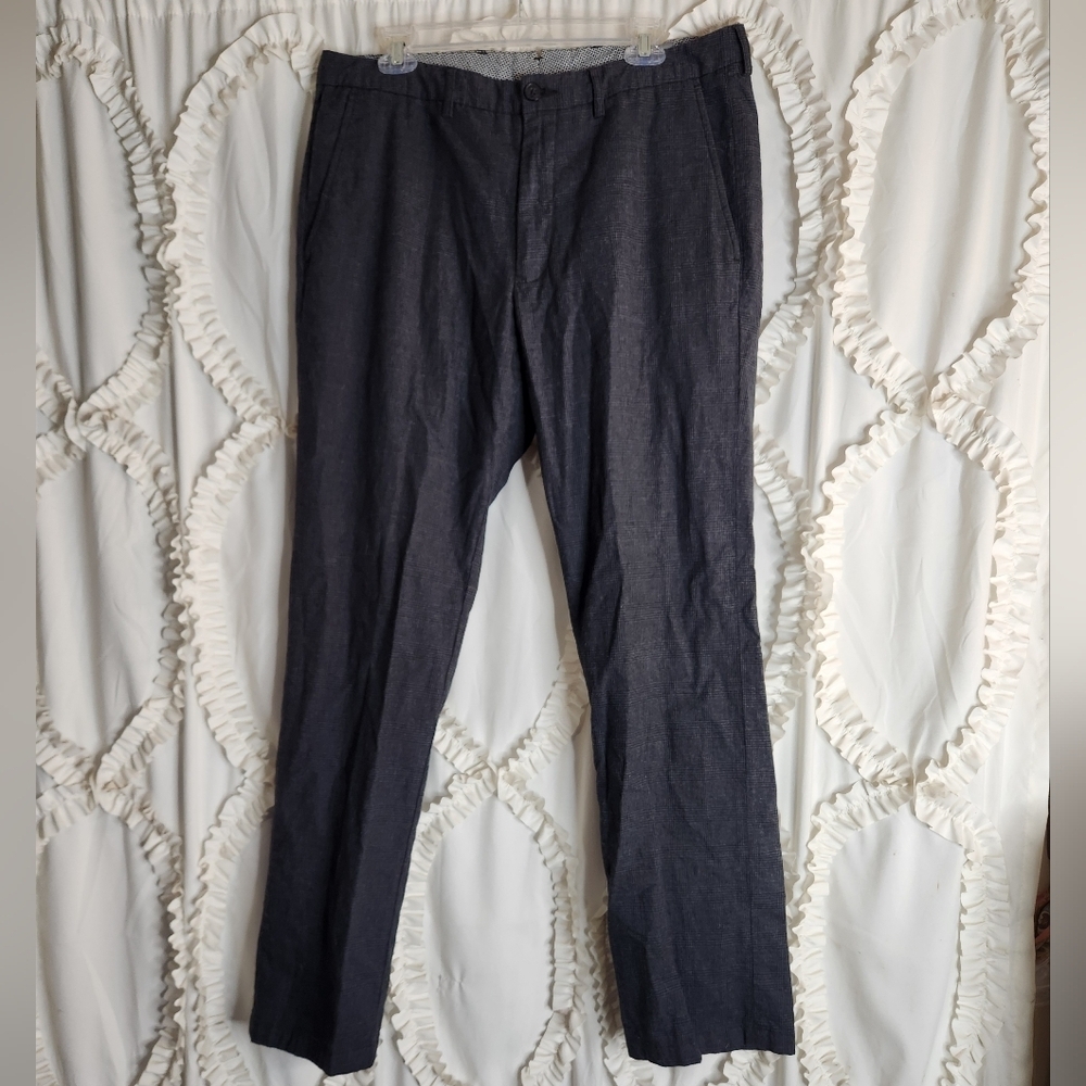 Thomas Dean Men’s Pants Grey Contour Tailored Fit Size 34x32
